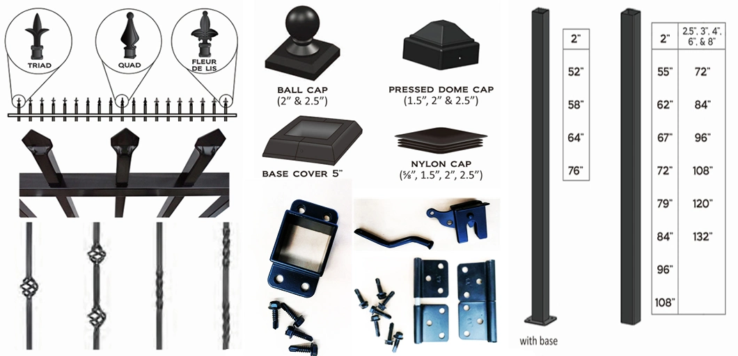 Metal Spear Picket Fencing&Gate for Residential/Factory Applications