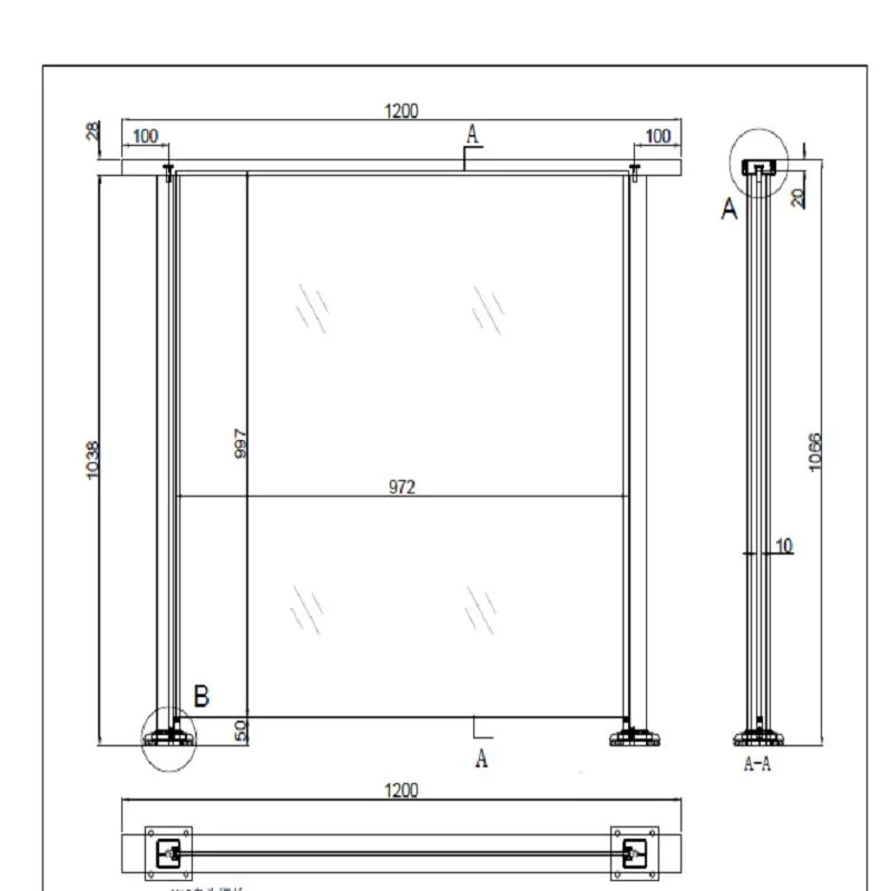 Exterior Glass Wrought Iron Fence Aluminum Glass Railing/ Glass Balustrade for Hotel/Apartment