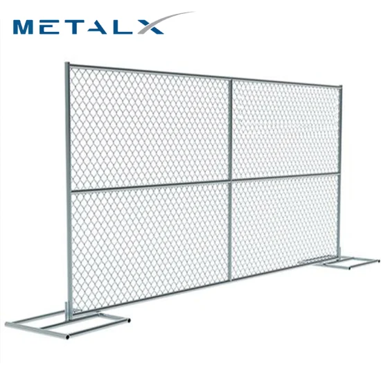 China Fabricante 6X12FT Aço Inoxidável/Canteiro de Obras Galvanizado Cyclone Açambarcamento Elo de Corrente Cerca Temporária/Cerca para EUA